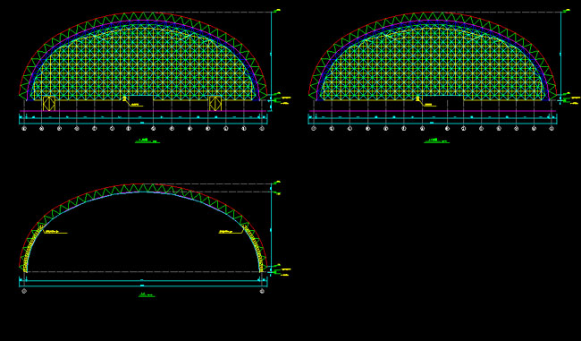 北海跨度110米，拱高35_7米煤棚网架